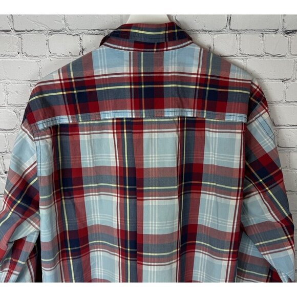 BODEN Mens’ Blue Red Plaid Button Up Long Sleeve Shirt Size XL - Picture 8 of 8